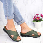Women's Crossover Slip On Sandals | Fiona_4