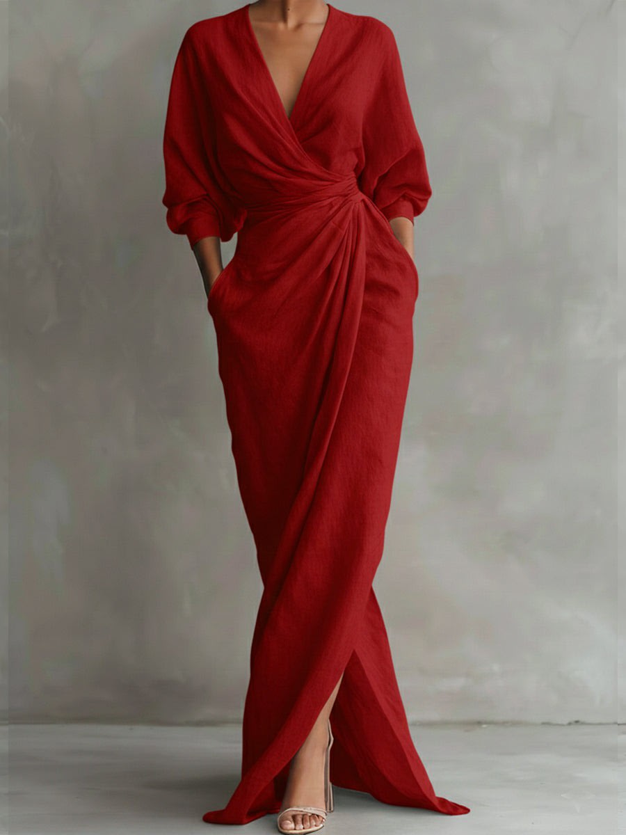 Women's Linen Wrap Maxi Dress | Thornbury_3