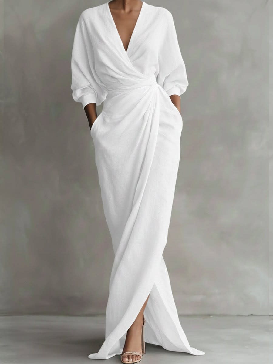 Women's Linen Wrap Maxi Dress | Thornbury_4