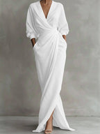 Women's Linen Wrap Maxi Dress | Thornbury_4