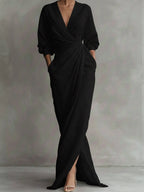Women's Linen Wrap Maxi Dress | Thornbury_5