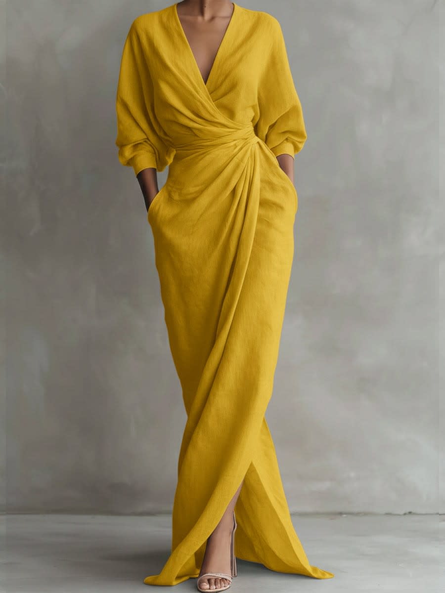 Women's Linen Wrap Maxi Dress | Thornbury_7