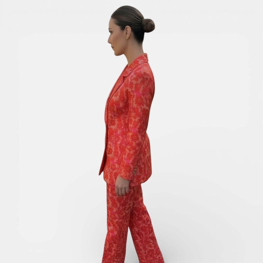 Women's Double Breasted Wide Leg Pant Suit | Damaris_14
