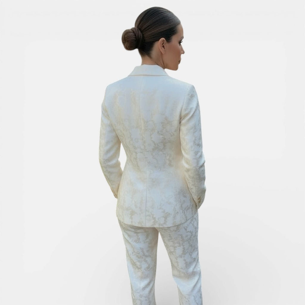 Women's Double Breasted Wide Leg Pant Suit | Damaris_3
