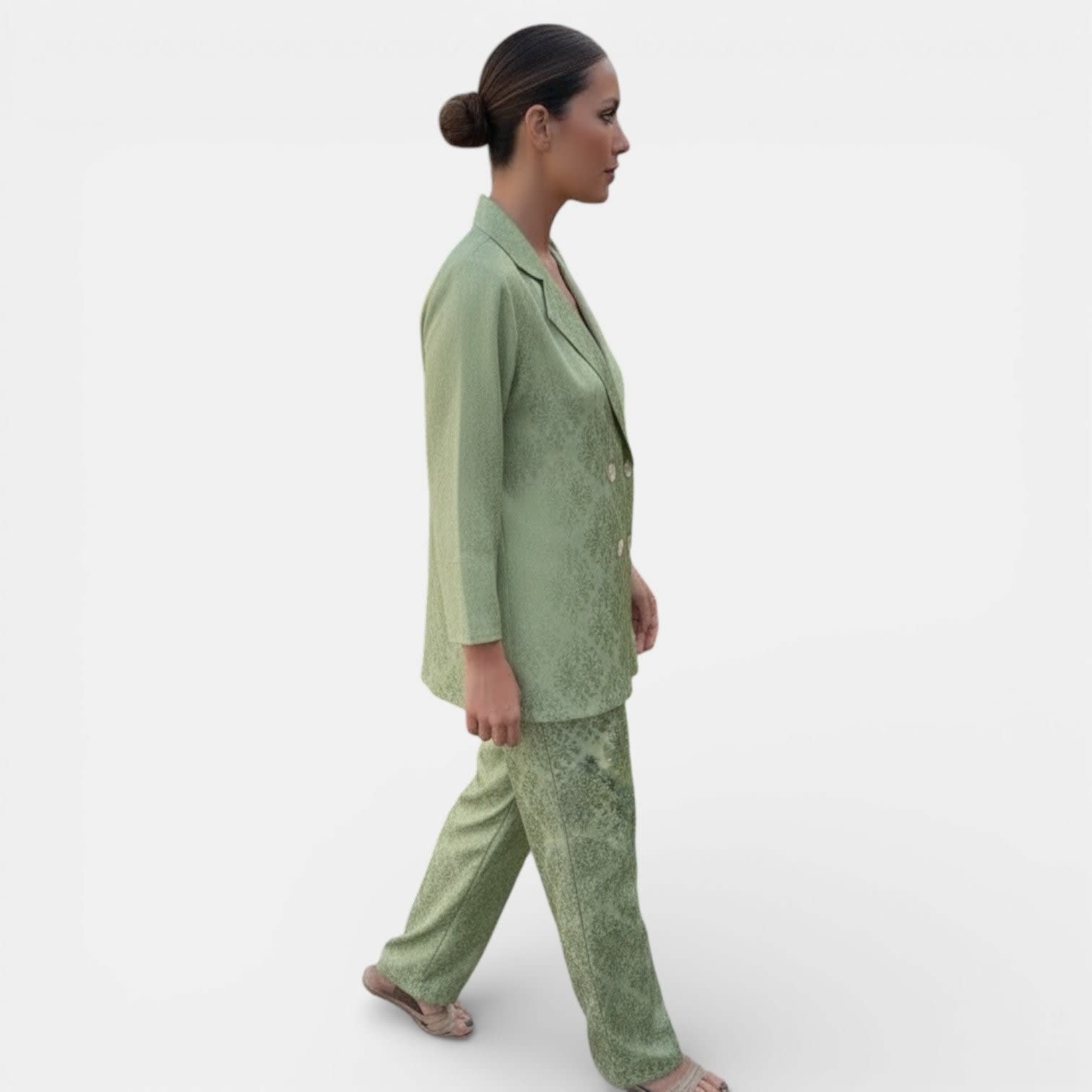 Women's Double Breasted Wide Leg Pant Suit | Damaris_6