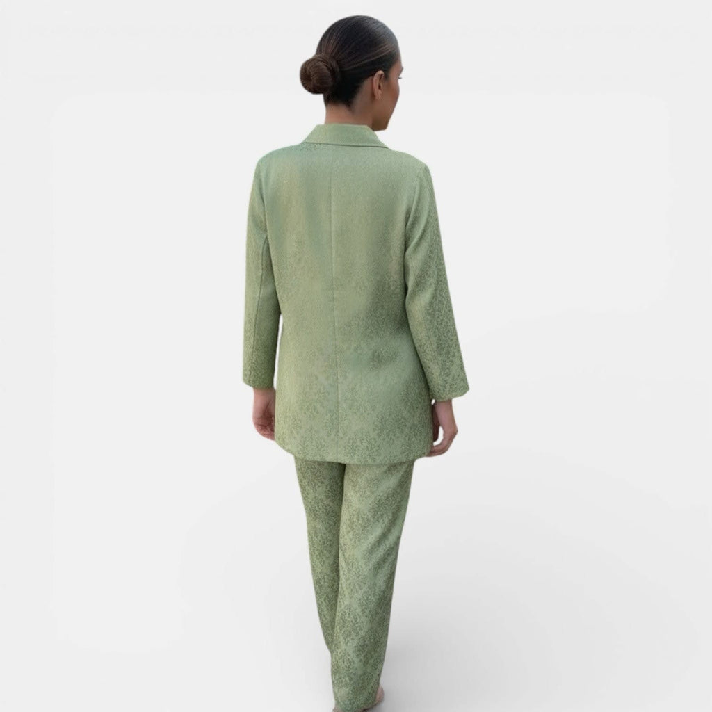 Women's Double Breasted Wide Leg Pant Suit | Damaris_7