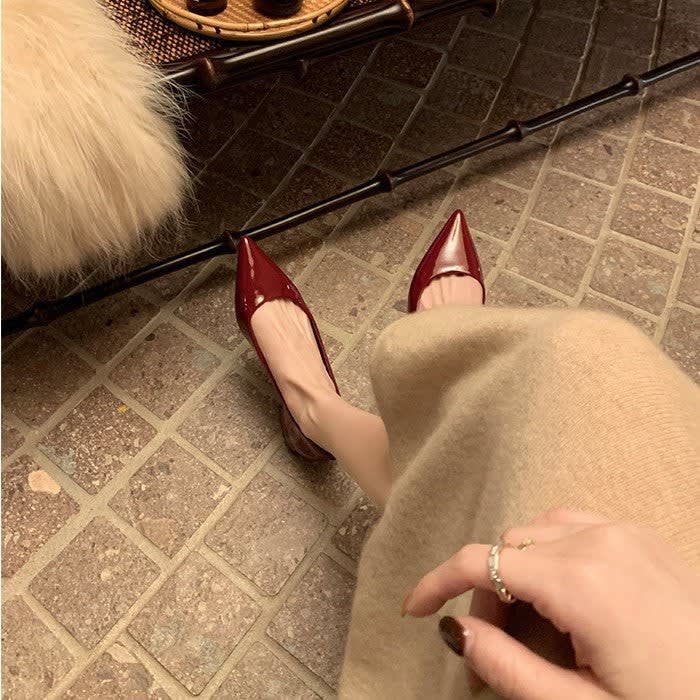 Women's Pointed Toe Leather Pumps | Letitia_3