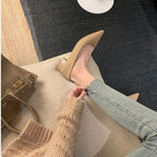 Women's Pointed Toe Leather Pumps | Letitia_4
