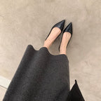 Women's Pointed Toe Leather Pumps | Letitia_5