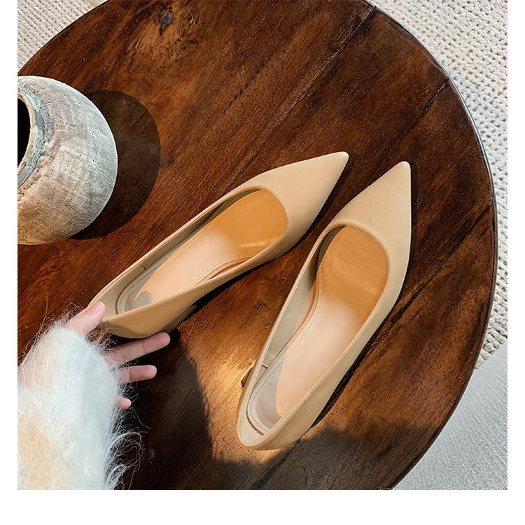 Women's Pointed Toe Leather Pumps | Letitia_6