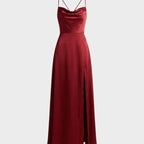 Women's Satin Cowl Neck Maxi Dress | Hollowell_1