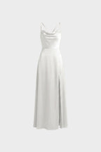 Women's Satin Cowl Neck Maxi Dress | Hollowell_10