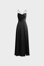 Women's Satin Cowl Neck Maxi Dress | Hollowell_11