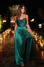 Women's Satin Cowl Neck Maxi Dress | Hollowell_12