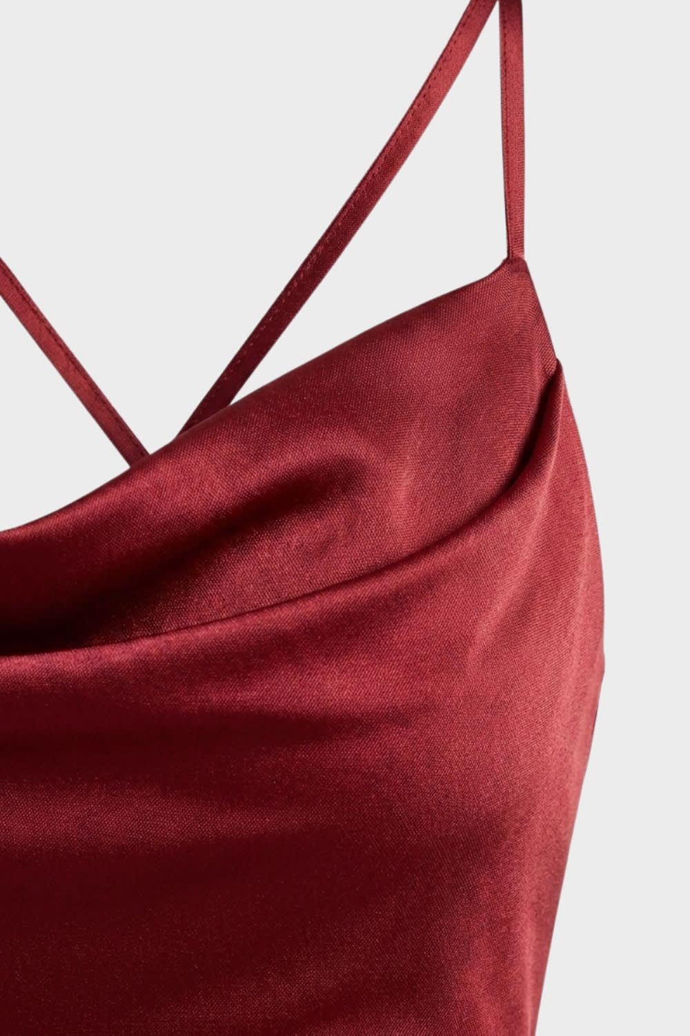 Women's Satin Cowl Neck Maxi Dress | Hollowell_2