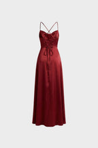 Women's Satin Cowl Neck Maxi Dress | Hollowell_3