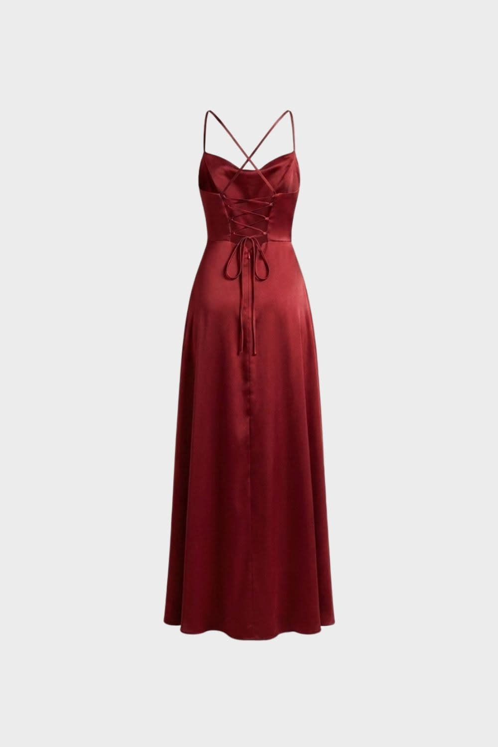 Women's Satin Cowl Neck Maxi Dress | Hollowell_3