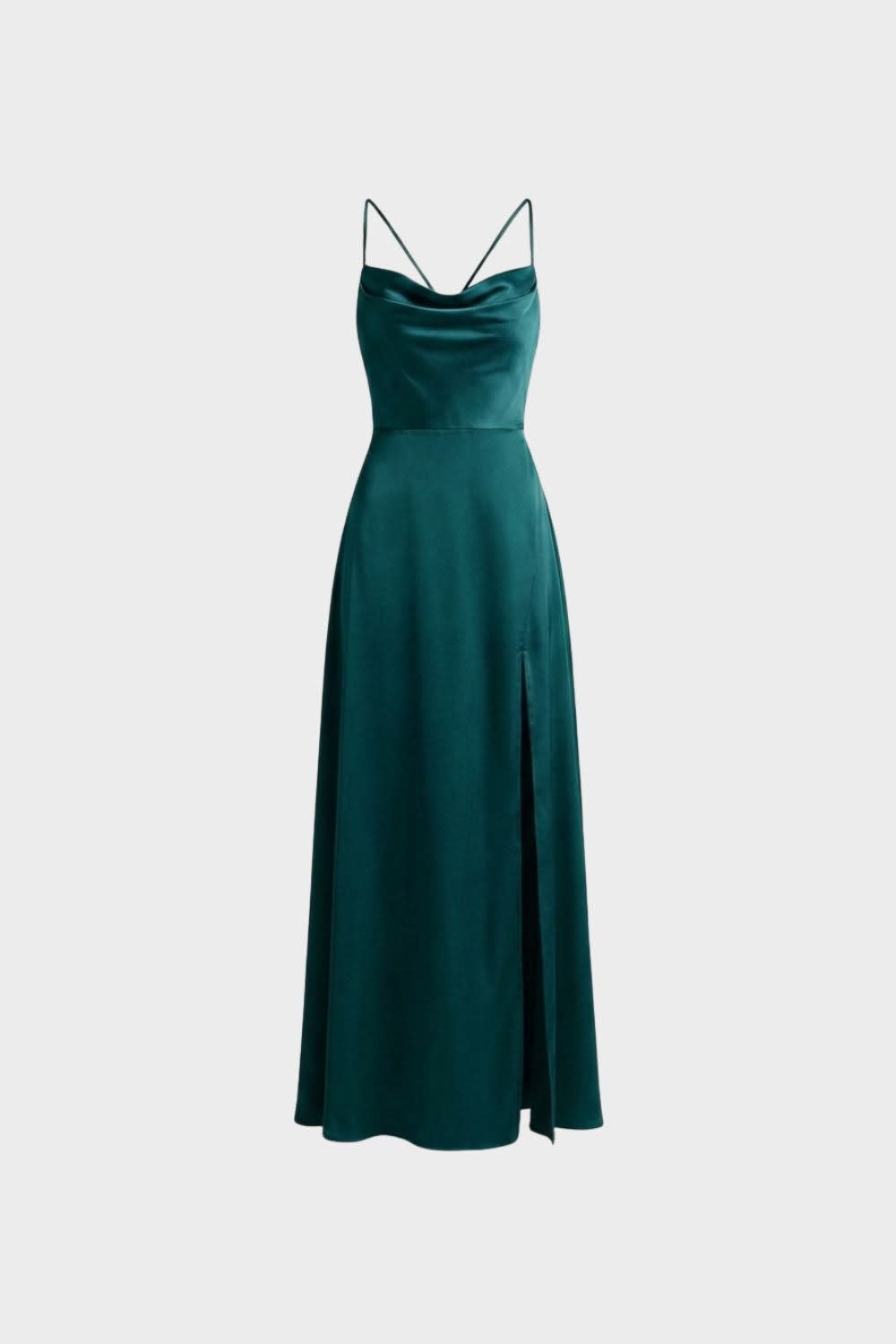 Women's Satin Cowl Neck Maxi Dress | Hollowell_5