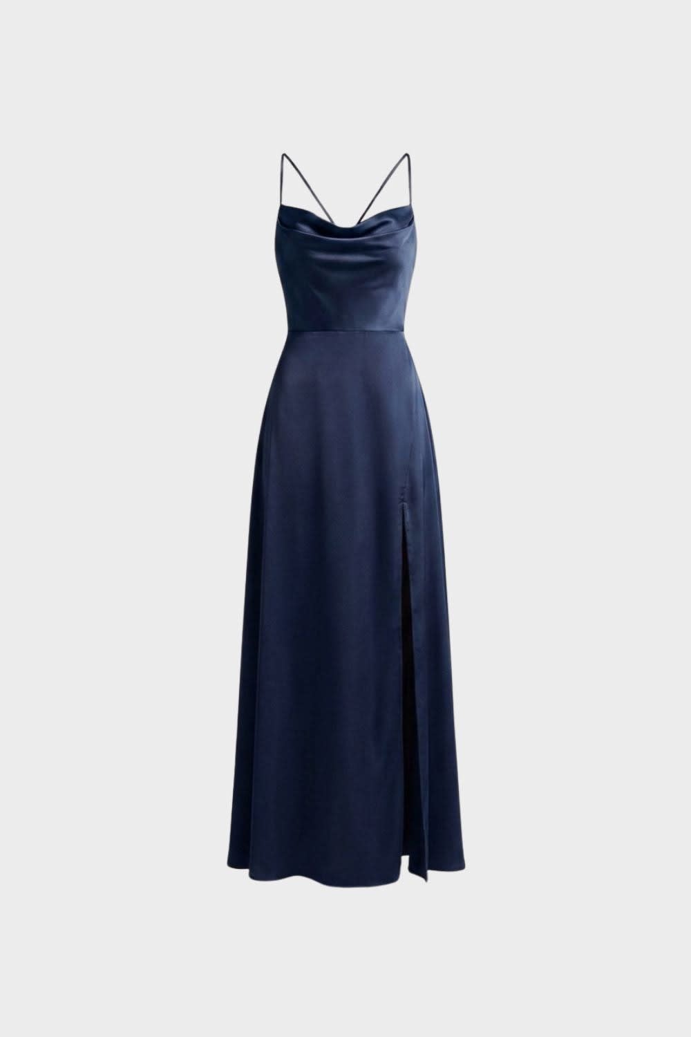 Women's Satin Cowl Neck Maxi Dress | Hollowell_6