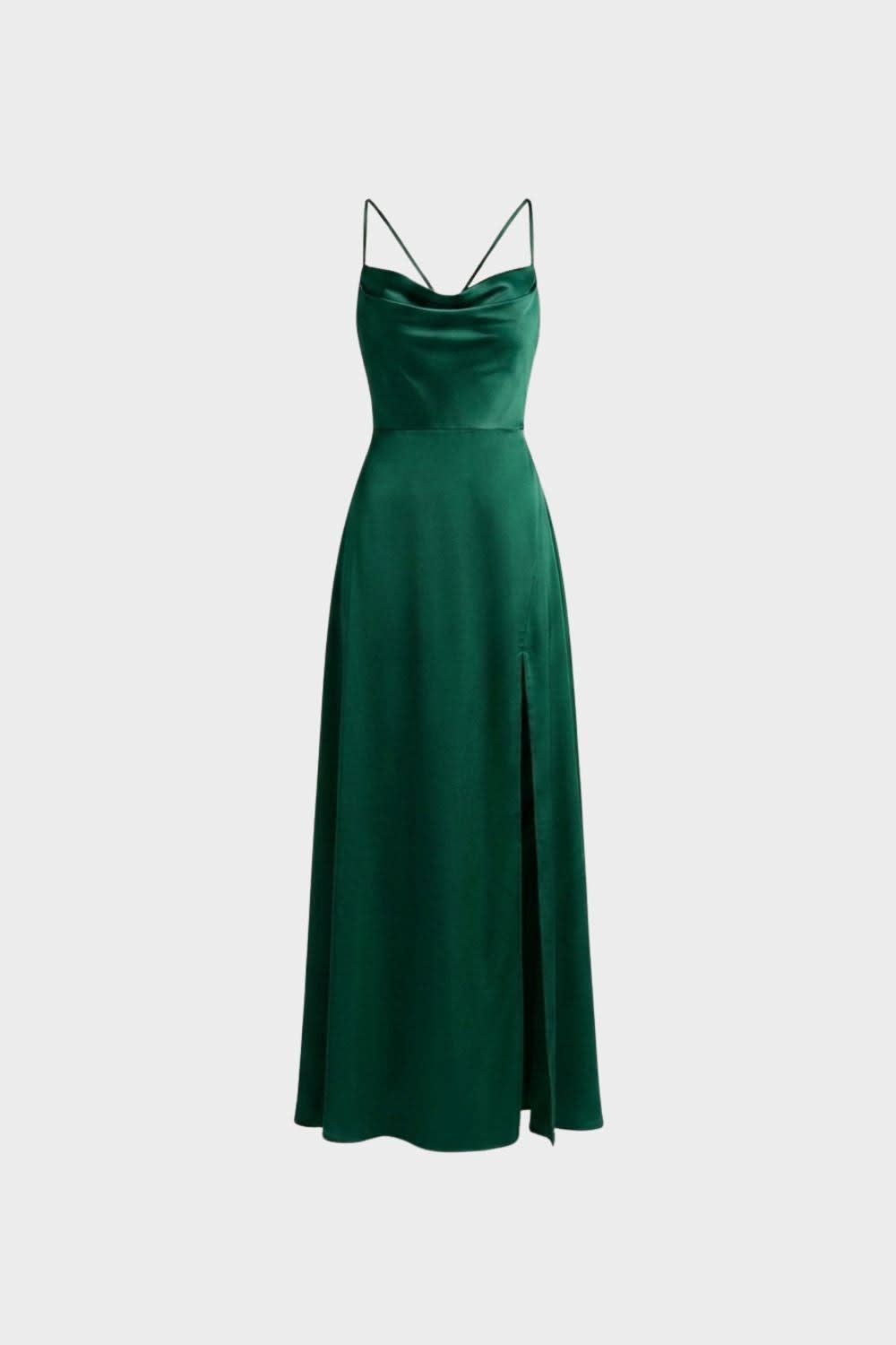 Women's Satin Cowl Neck Maxi Dress | Hollowell_7