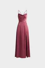 Women's Satin Cowl Neck Maxi Dress | Hollowell_8