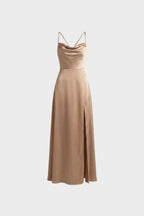 Women's Satin Cowl Neck Maxi Dress | Hollowell_9