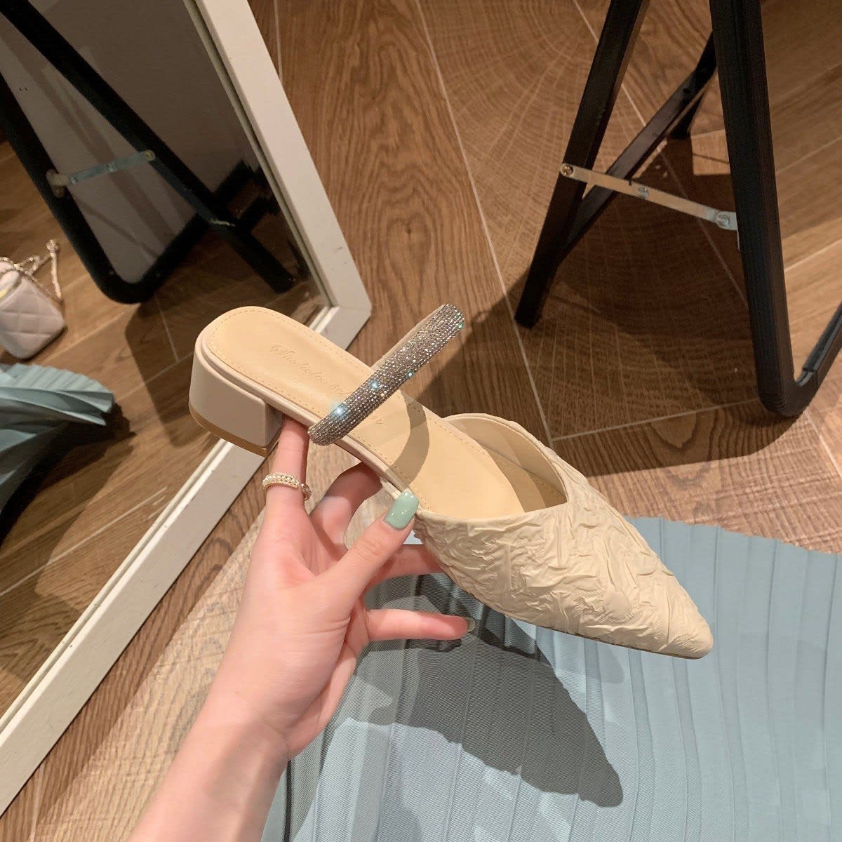 Women's Pointed Toe Block Heel Mules | Jonquil_2