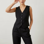 Women's Button Front Tailored Vest | Culverden_4