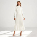 Women's Pleated Turtleneck Midi Dress | Berenice_11