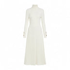 Women's Pleated Turtleneck Midi Dress | Berenice_14