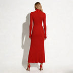 Women's Pleated Turtleneck Midi Dress | Berenice_8