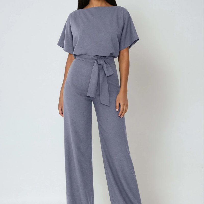 Women's Belted Wide Leg Jumpsuit | Lindisfarne_1