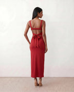 Women's Square Neck Bodycon Maxi Dress | Bronwen_11