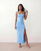 Women's Square Neck Bodycon Maxi Dress | Bronwen_13