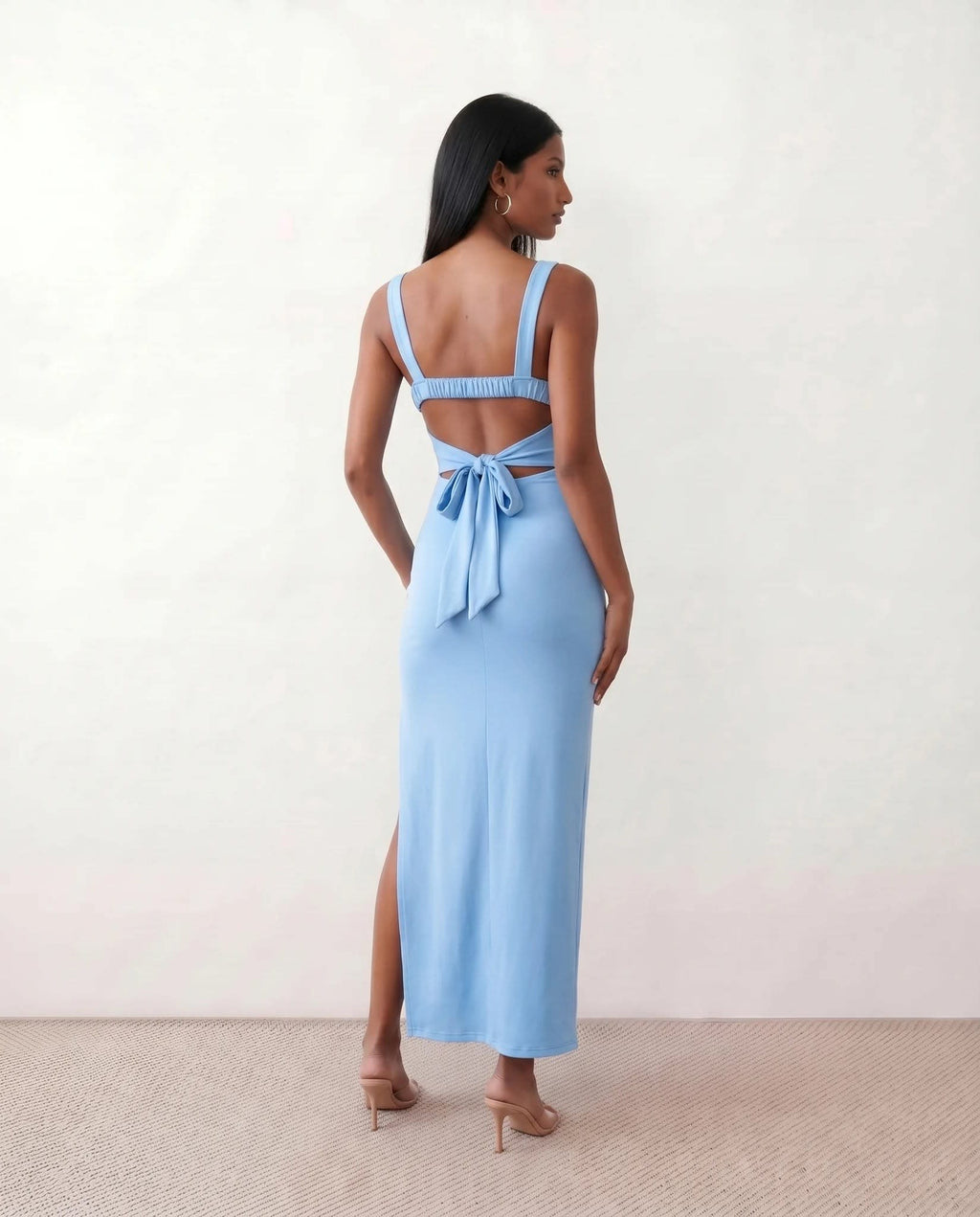 Women's Square Neck Bodycon Maxi Dress | Bronwen_15