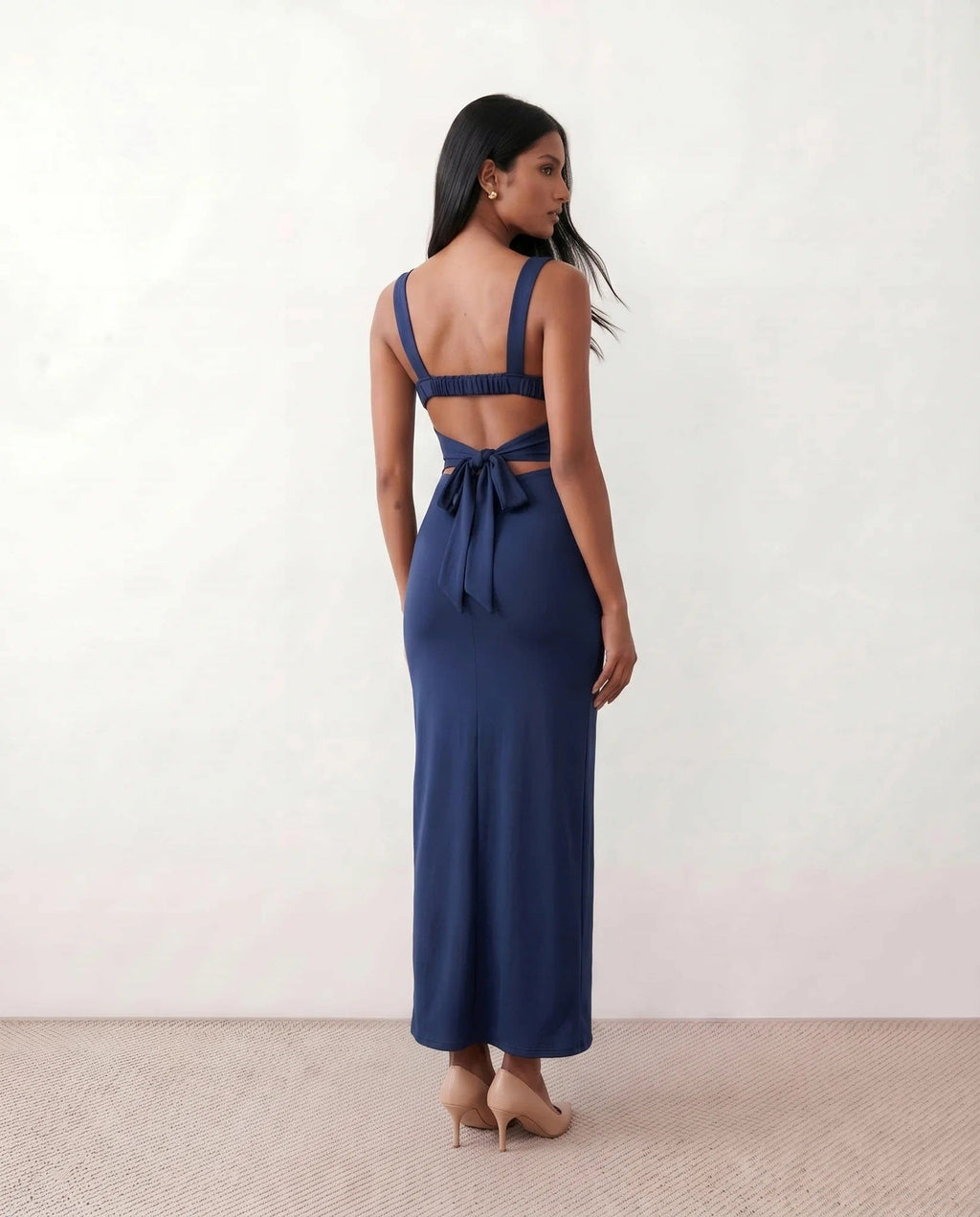 Women's Square Neck Bodycon Maxi Dress | Bronwen_19