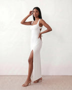 Women's Square Neck Bodycon Maxi Dress | Bronwen_2