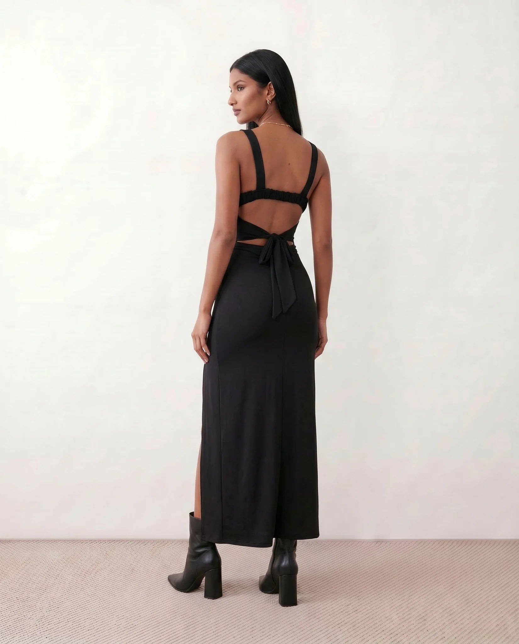 Women's Square Neck Bodycon Maxi Dress | Bronwen_23