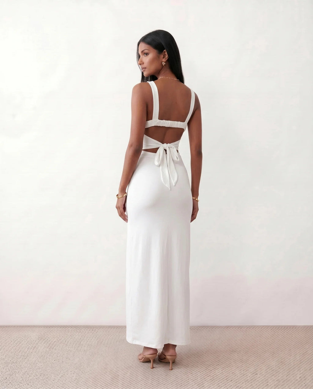 Women's Square Neck Bodycon Maxi Dress | Bronwen_3