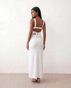 Women's Square Neck Bodycon Maxi Dress | Bronwen_3