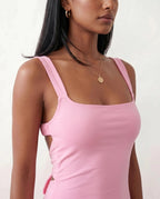 Women's Square Neck Bodycon Maxi Dress | Bronwen_8