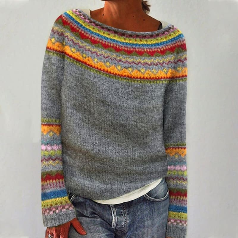 Women's Fair Isle Knit Sweater | Modesty_1