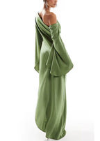 Women's One Shoulder Satin Maxi Dress | Yelverton_5