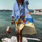 Women's Oversized Leaf Print Shirt Dress | Winterbourne_5