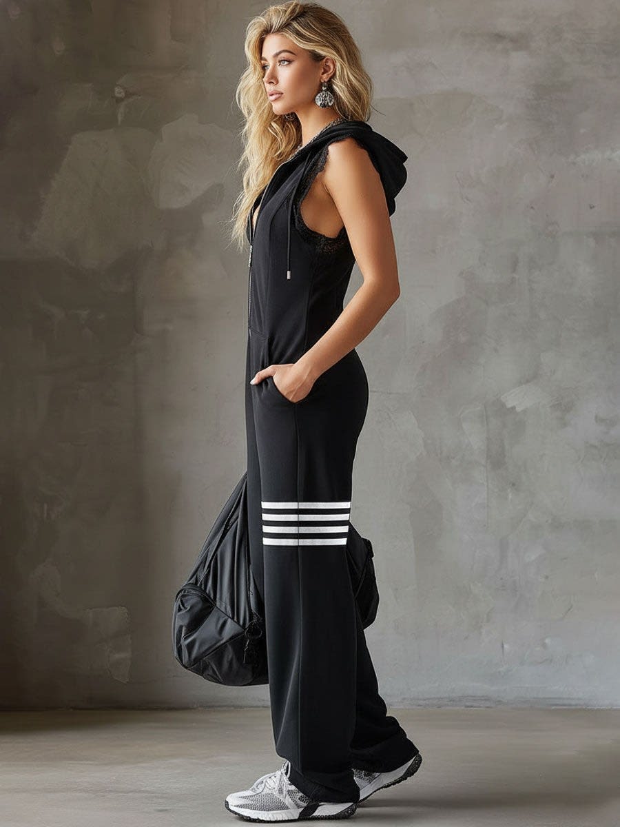 Women's Hooded Wide Leg Jumpsuit | Dovecote_2