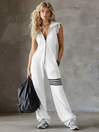 Women's Hooded Wide Leg Jumpsuit | Dovecote_5