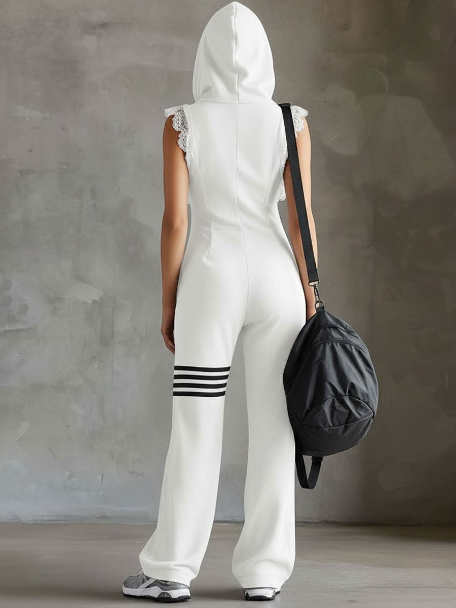Women's Hooded Wide Leg Jumpsuit | Dovecote_6