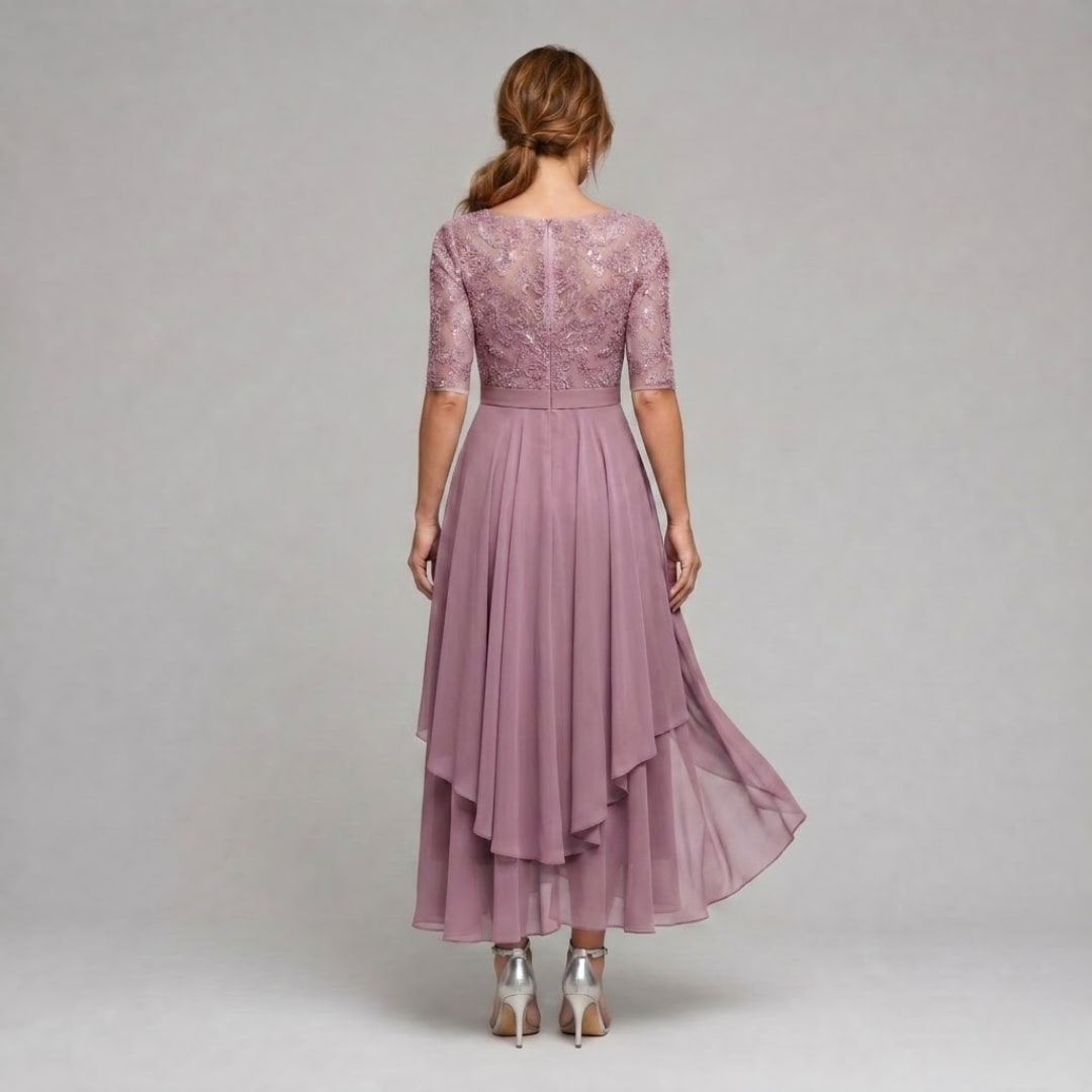 Women's Lace Bodice A Line Midi Dress | Morecombe_4
