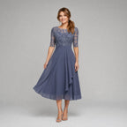 Women's Lace Bodice A Line Midi Dress | Morecombe_9