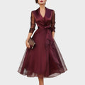 Women's Belted Wrap Midi Dress | Morwenna_1